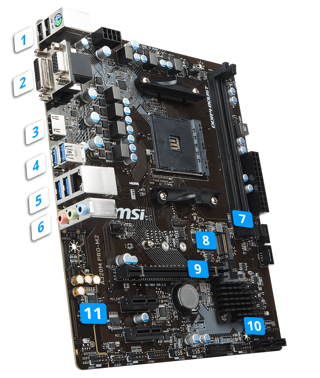 MSI A320M-A PRO M2 (AM4) mother (20) · Imagen 2