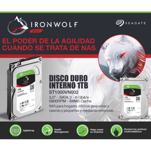 DISCO RIGIDO 1TB SEAGATE IRONWOLF · Imagen 3