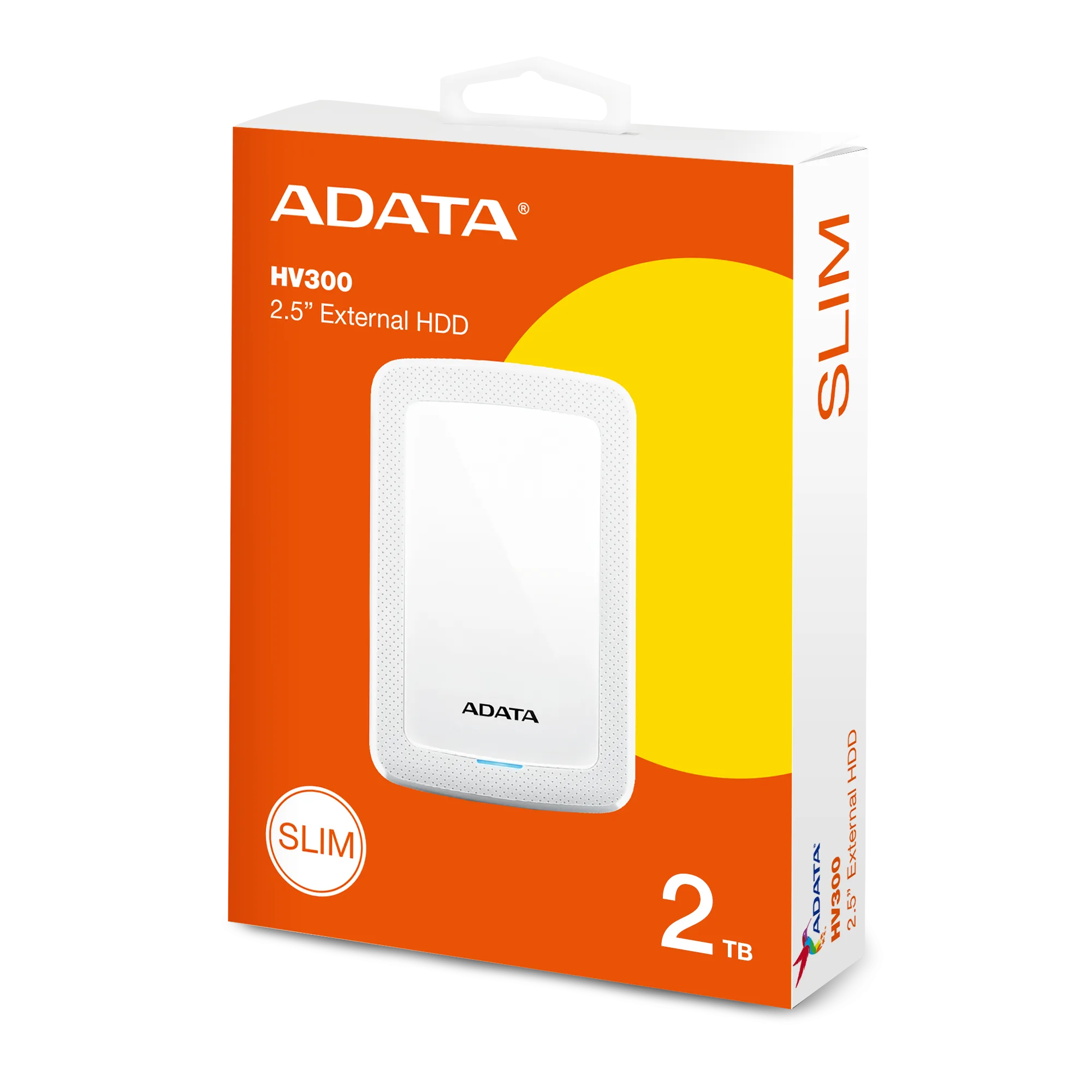 DISCO EXTERNO 2TB ADATA HV300 SLIM AHV300-2TU31-CWH BLANCO