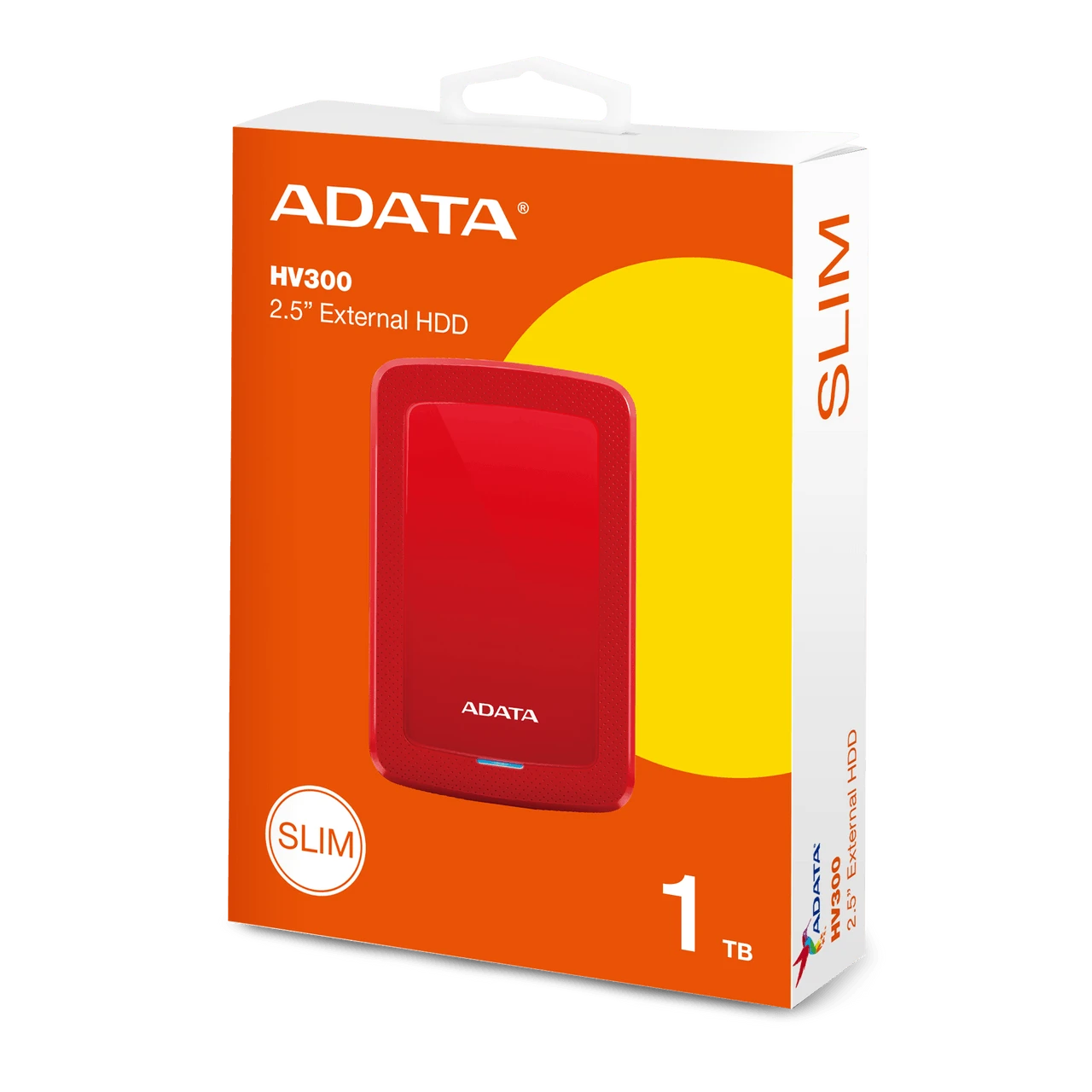 DISCO EXTERNO 1TB ADATA HV300 SLIM AHV300-1TU31-CRD ROJO