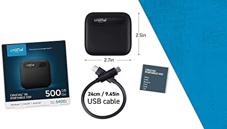 DISCO EXTERNO SSD 500GB CRUCIAL X6 480G SOLIDO · Imagen 2