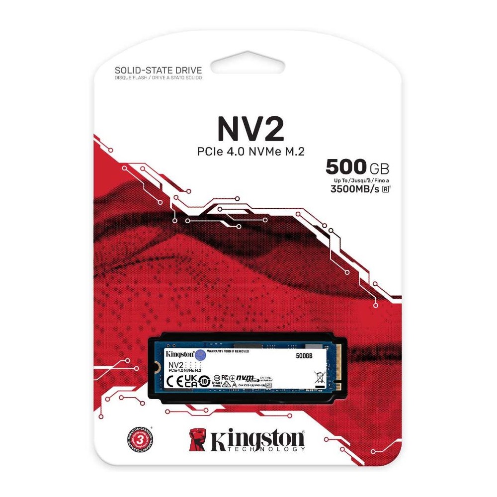 DISCO RIGIDO SSD 500GB KINGSTON M2 NVME NV2 PCIE 4.0 SNV2S/500 480GB