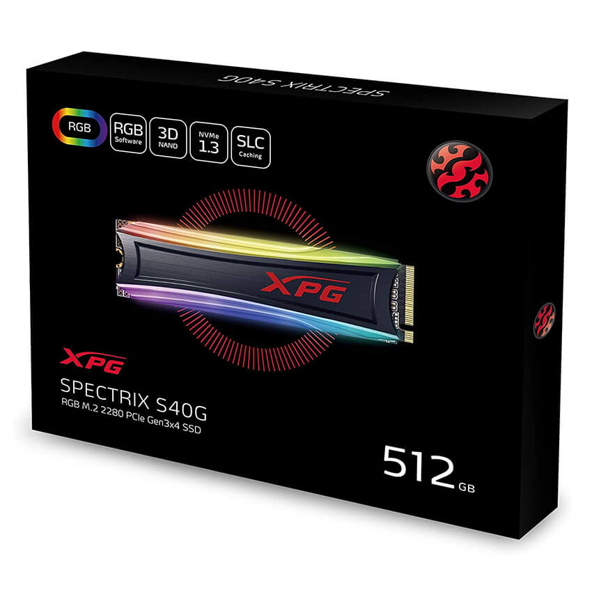 DISCO RIGIDO SSD 512GB XPG M2 2280 NVME SPECTRIX S40G RGB AS40G-512GT-C