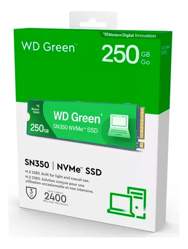 DISCO RIGIDO SSD 250GB WD M2 NVME GREEN SN350 WDS250G2G0C-00CDH0	240g