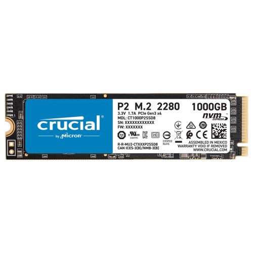 DISCO RIGIDO SSD 1000GB M2 CRUCIAL P2 NVME 1TB