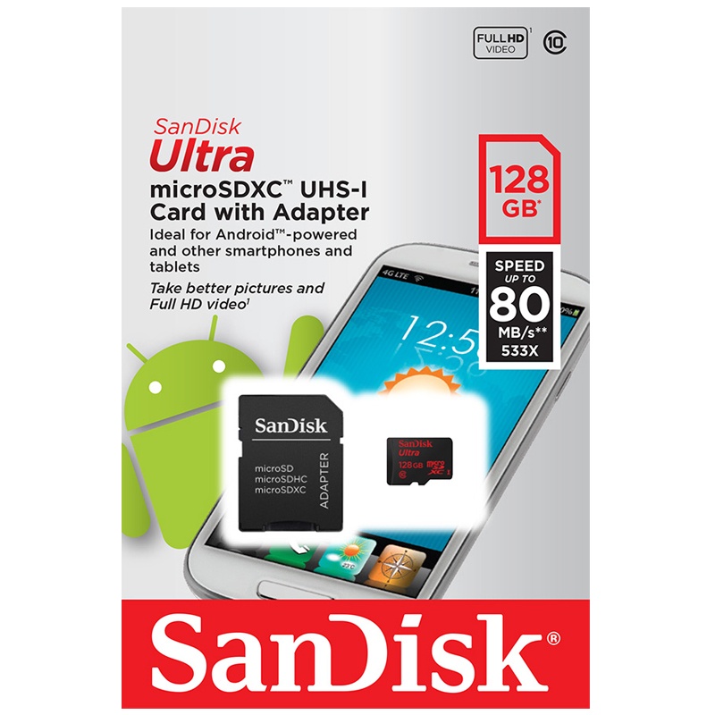 MICRO SD 128GB SANDISK C10