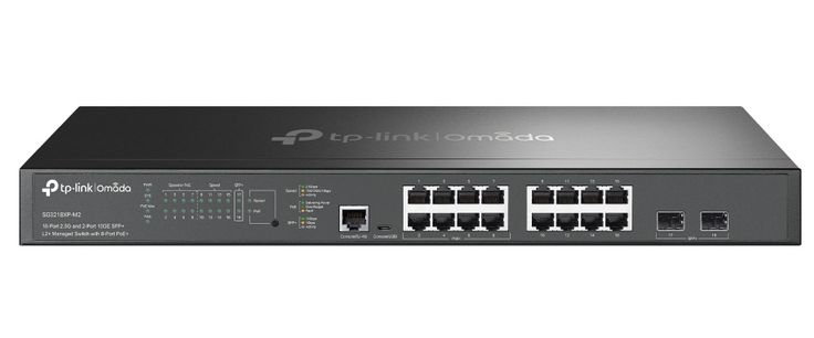 SWITCH TP-LINK OMADA TL-SG3218XP-M2 | 16 Puertos 2.5G - 2 Puertos SFP + 10GE - 8 Puertos POE | Gigabit | Caja Metalica | Administrable