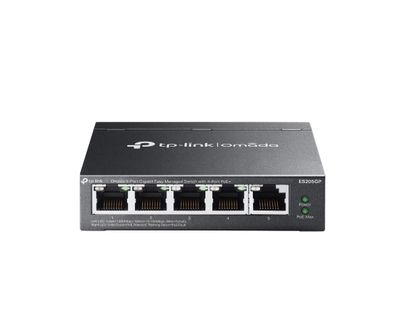 SWITCH TP-LINK OMADA SDN AGILE ES205GP | 5 Puertos | Gigabit | POE 4 Puertos 65W Total | Administrable | METAL