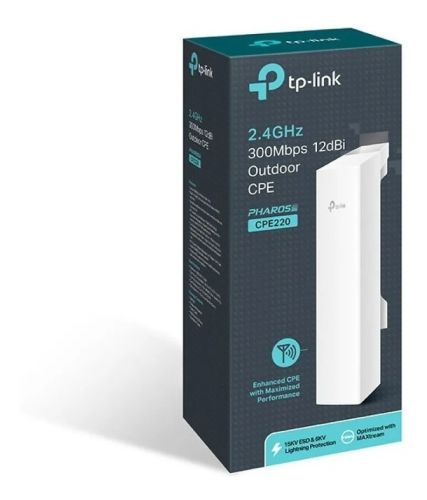 AP TP-LINK CPE220 PHARO | 2.4Gz 300Mbps | 12dBi | PoE | OUTDOOR