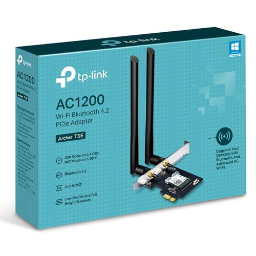 PLACA WIFI TP-LINK PCIE ARCHER T5E AC1200 | Bluetooth 4.2 | Dual Band 2.4GHz y 5GHz |