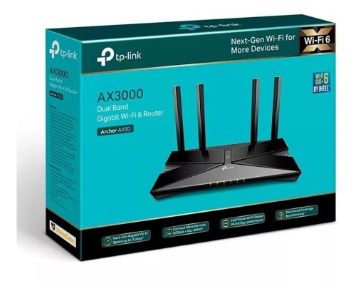 ROUTER TP-LINK ARCHER AX50 AX3000 | Dual Band 2.4GHz y 5GHz | Gigabit | Wi-Fi 6 | CPU Dual-Core | USB | WIFI