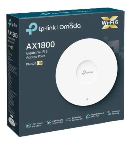 AP TP-LINK EAP620HD AX1800 OMADA | LAN 1Gb | Dual Band 2.4GHz y 5GHz | WiFi 6 | 1750Mbps
