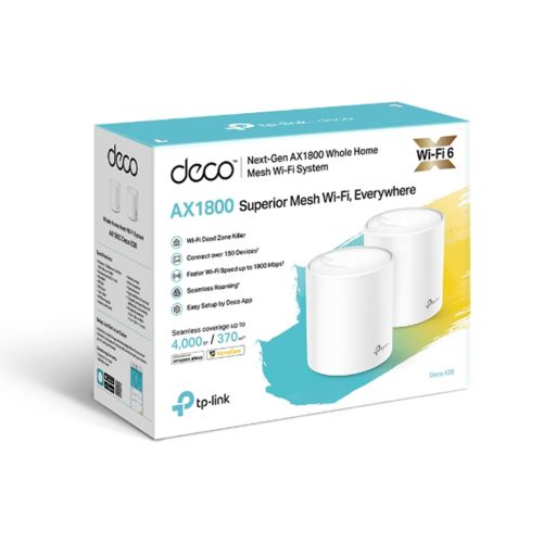 ROUTER MESH TP-LINK DECO X20 (PACK x2) AX1800 | Dual Band 2.4GHz y 5GHz | OFDMA | MU-MIMO | WiFi 6