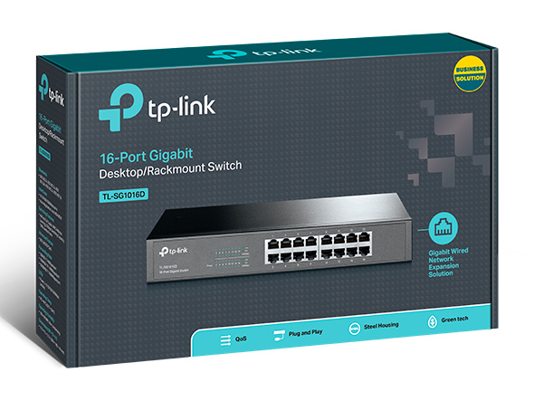 SWITCH TP-LINK TL-SG1016PE | 16 Puertos | GIGA  | 8 POE 110Watts Total