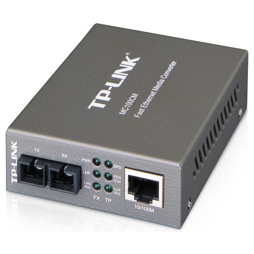 MEDIA CONVERTER TP-LINK MC100CM | MM Multimodo | 100Mbps | SC/UPC | Duplex | 2KM