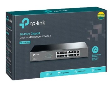 SWITCH TP-LINK TL-SG1016D | 16 PUERTOS GIGABIT RACK MOUNT	