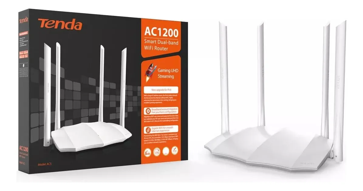 ROUTER WIFI TENDA AC5 AC1200 DUAL BAND
