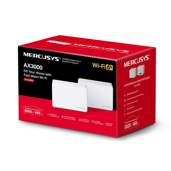 ROUTER MESH MERCUSYS HALO H80X WIFI 6 AX3000 (Pack x2) 