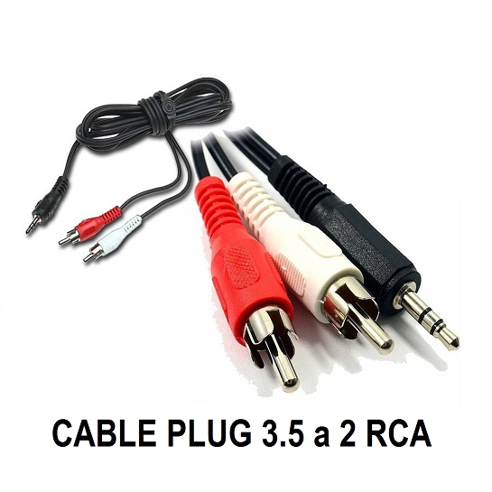 CABLE MINIPLUG 3.5 A 2 RCA 3MT