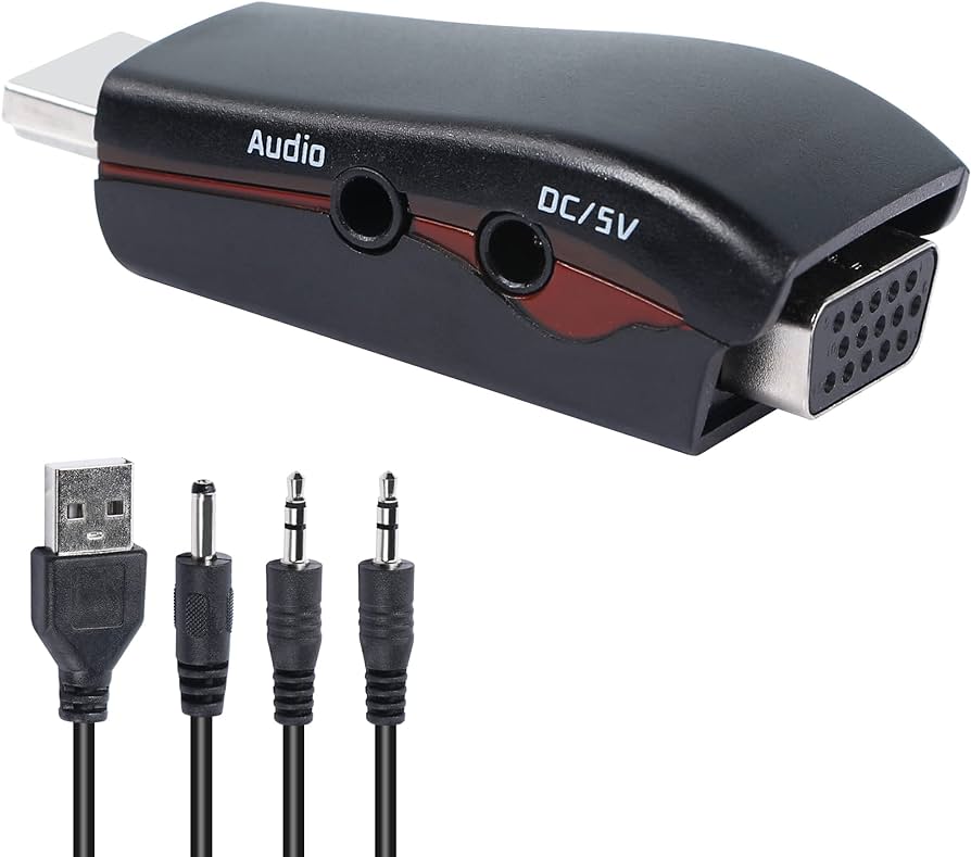 ADAPTADOR HDMI MACHO A VGA HEMBRA CON AUDIO 09-031AC ACTIVO CON CABLES compatible play4 INTCO