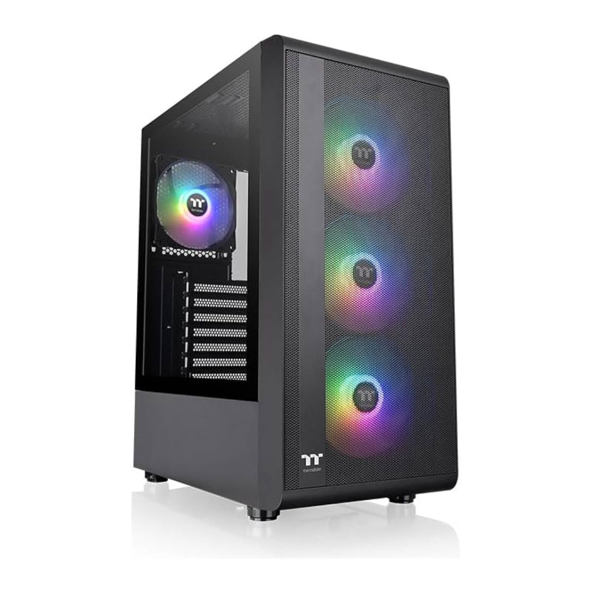 GABINETE OUTLET THERMALTAKE S200 MID-TOWER TG FAN BLACK ARGB X4 (SIN CAJA)