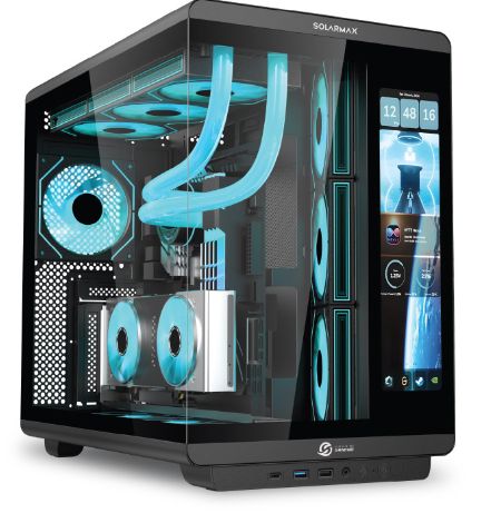 GABINETE GAMER SOLARMAX CM-B600L SIN FUENTE |NEGRO