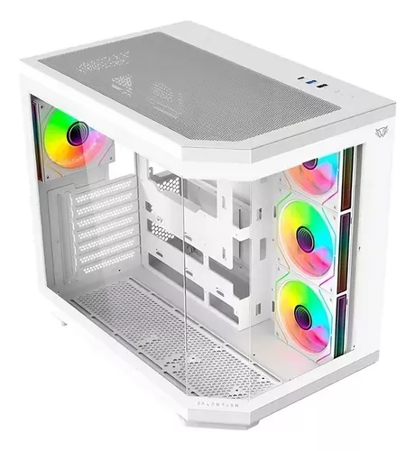 GABINETE GAMER SOLARMAX CM-W950 | 4 COOLER RGB | SIN FUENTE | BLANCO