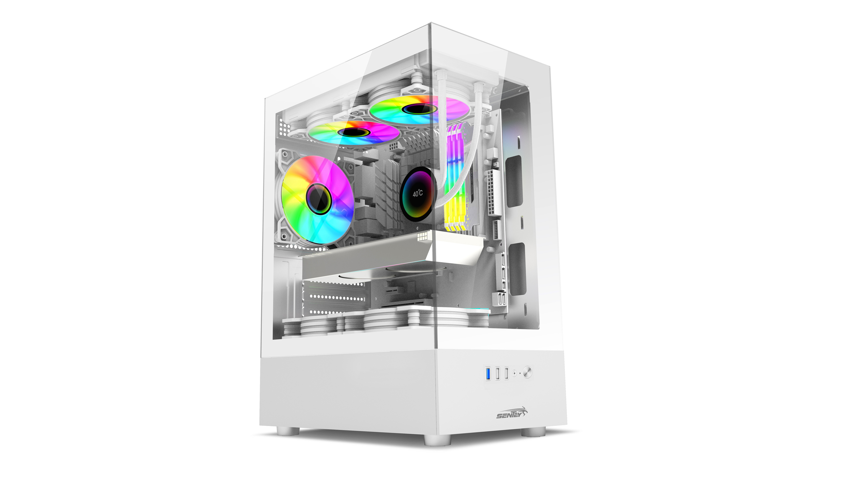 GABINETE SENTEY H10 MODELO 6100-ARGB-SF-WHITE	