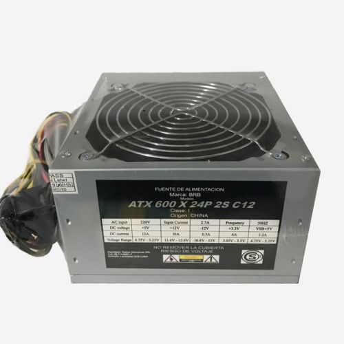 FUENTE BRB 600W ATX CON COOLER 120mm