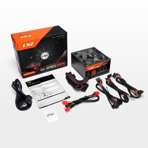 FUENTE LNZ SX850-FM 850W LED RED FAN MODULAR