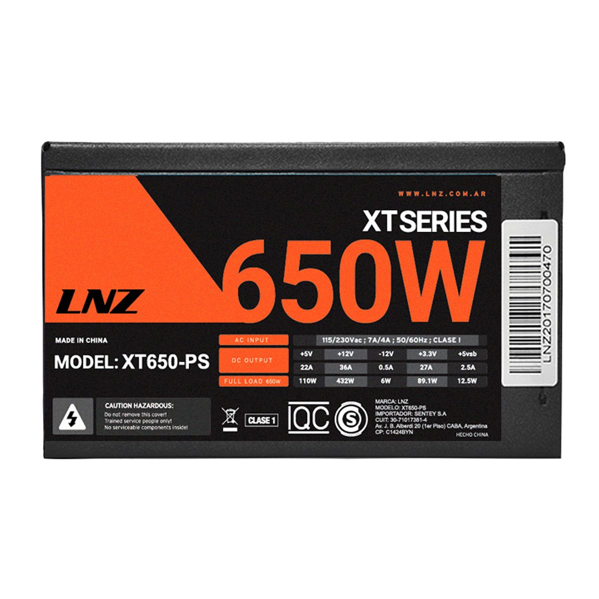 FUENTE LNZ 650W XT650-PS RED FAN	 · Imagen 2