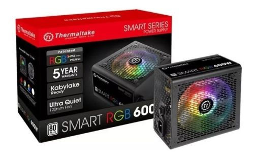 FUENTE THERMALTAKE 600W RGB SMART 80 PLUS