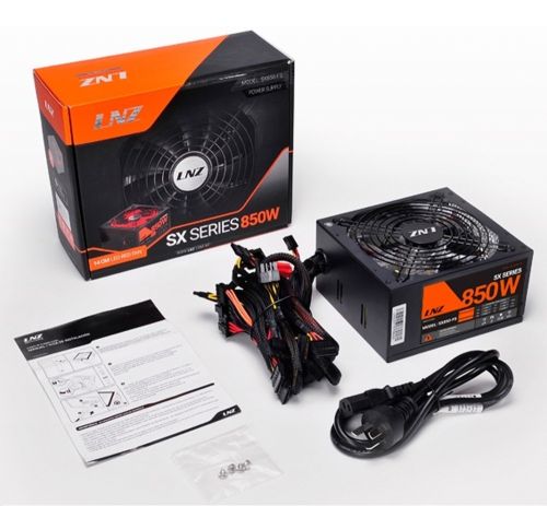 FUENTE LNZ ZX850-LS 850W Semi-Modular 14CM LED RED FAN · Imagen 2