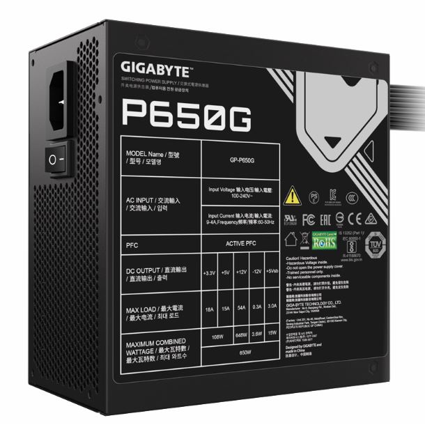 FUENTE GIGABYTE 650W GP-P650G | 80 PLUS GOLD	