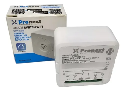 INTERRUPTOR SMART SWITCH 2 SALIDAS X 1 PRONEXT STW C216	