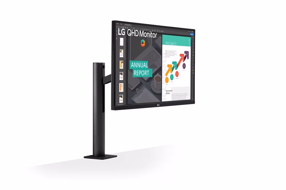 MONITOR 27 LG 27QN880-B | SOPORTE ESCRITORIO | ERGO | 2560 | HDMI X2 | DISPLAY PORT | USB 3.0 X 2 | TIPO C | MINIPLUG 3.5
