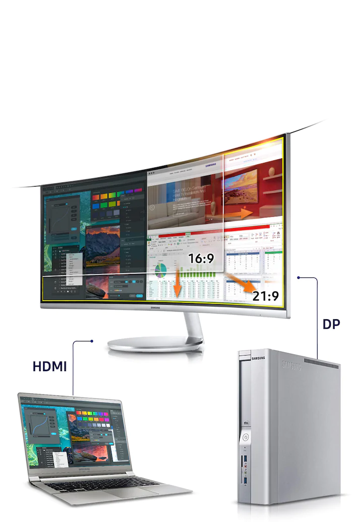 MONITOR 34 SAMSUNG J550 ULTRAWIDE S34J550WQL PLANO · Imagen 4