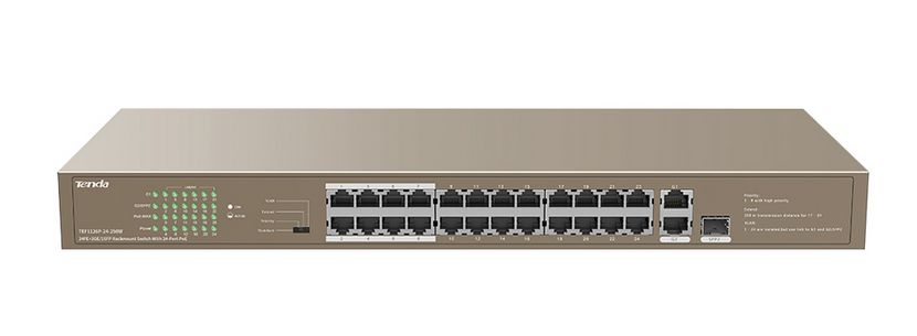 SWITCH TENDA TEF1126P-24-250W | 24 PUERTOS| 24FE+2GE