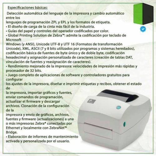 IMPRESORA ZEBRA ETIQUETEADORA GC420T · Imagen 4