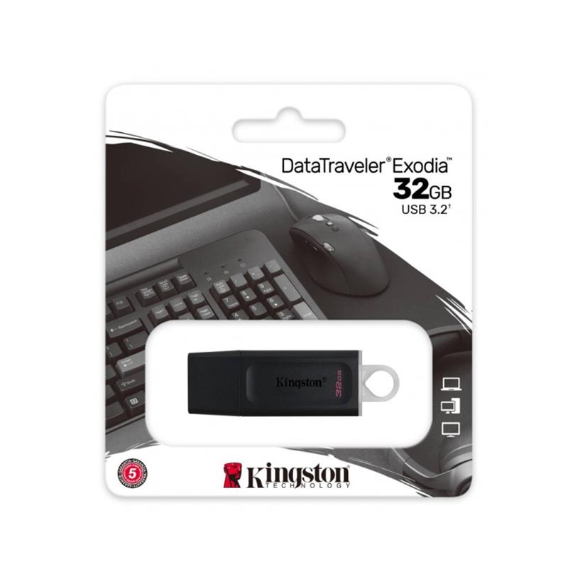 PEN DRIVE 32GB KINGSTON EXODIA 3.2 NEGRO