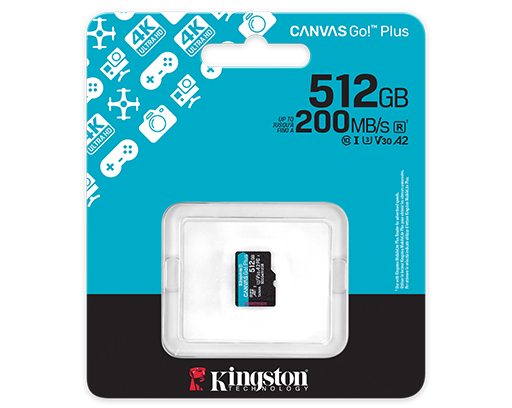 MICRO SD 512GB KINGSTON CANVAS GO PLUS C10 GEN4 SDG4/512GB	
