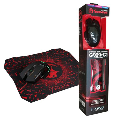MOUSE+PAD GAMER MARVO G909+G1 SCORPION · Imagen 3