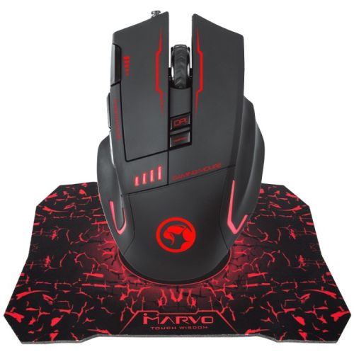 MOUSE+PAD GAMER MARVO G909+G1 SCORPION