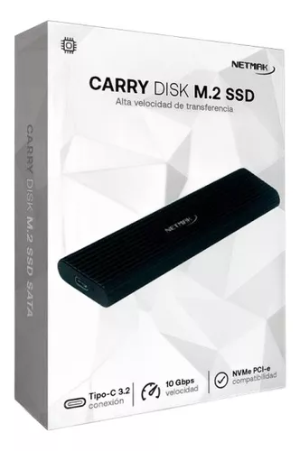 COFRE NETMAK SSD M2 NVME USB TIPO C 3.2 NM-CASE-6 CARRY ALUMINIO
