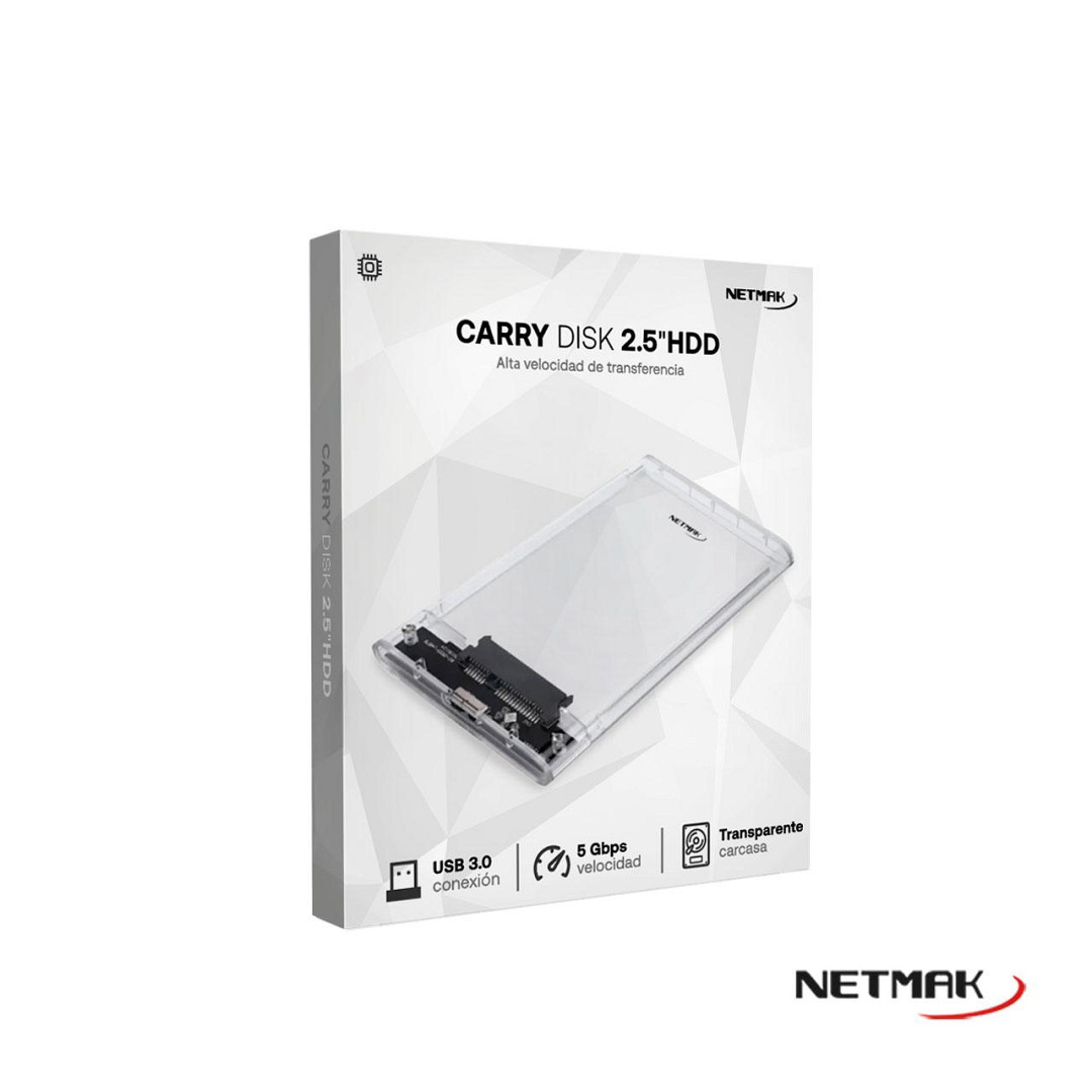 COFRE NETMAK 2.5 USB 3.0 NM-CASE-TR  SSD/HDD CARRY TRANSPARENTE · Imagen 2