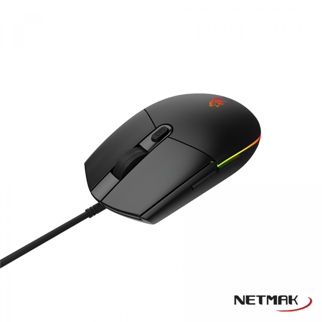 MOUSE NETMAK GAMER NM-EXPERT USB NEGRO · Imagen 2