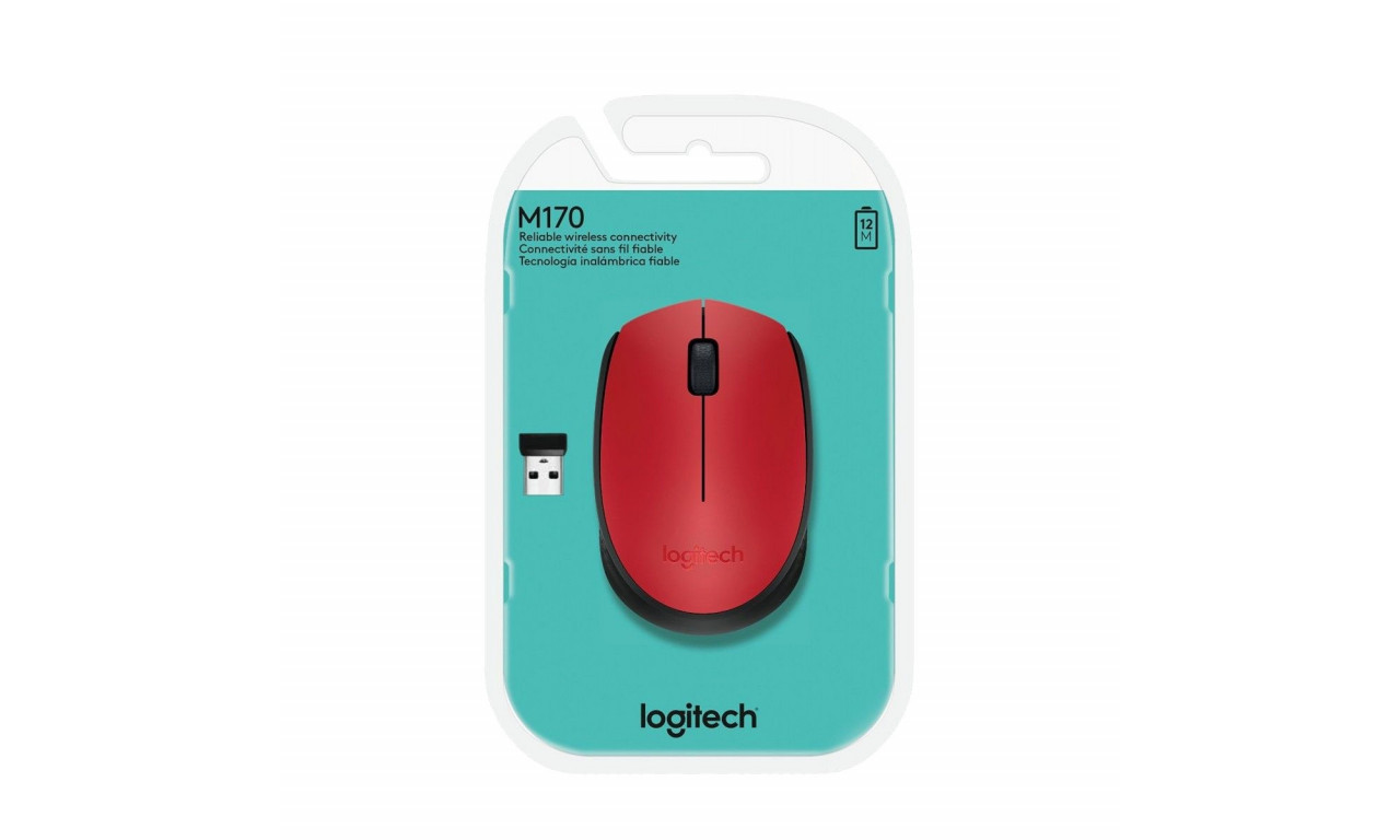 MOUSE LOGITECH M170 ROJO Inalambrico WS (4)