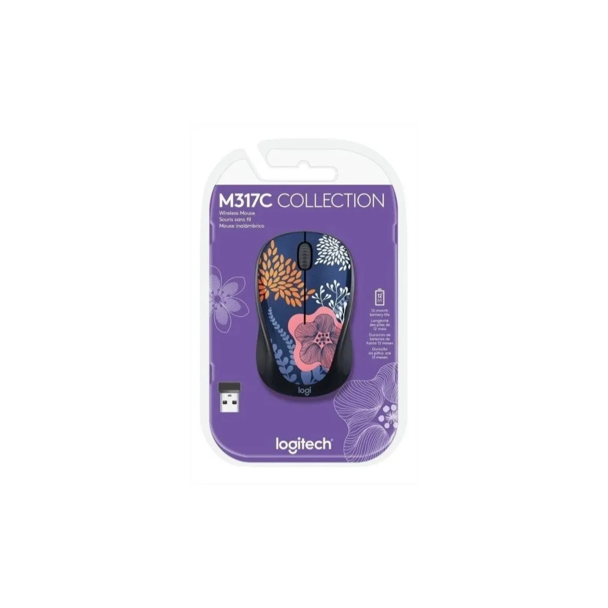 MOUSE LOGITECH M317C WS FOREST FLORA DISEÑO 910-005756 · Imagen 3