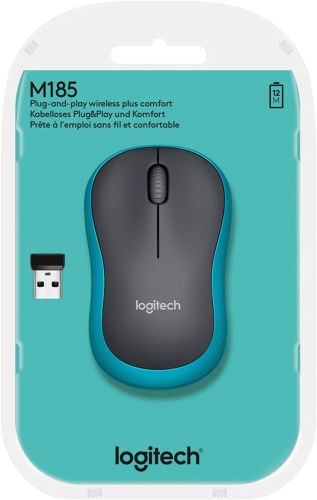 MOUSE LOGITECH M185 AZUL Inalambrico WS (4)