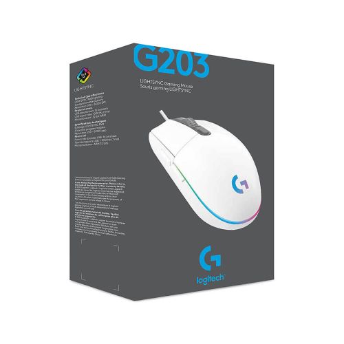 MOUSE LOGITECH G203 GAMING LIGHTSYNC WHITE 910-005794